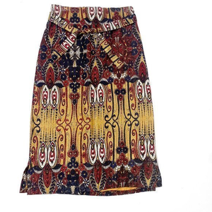 90’s does 70’s Retro Psychedelic/Glam Print Midi Skirt w/ detachable belt Size M